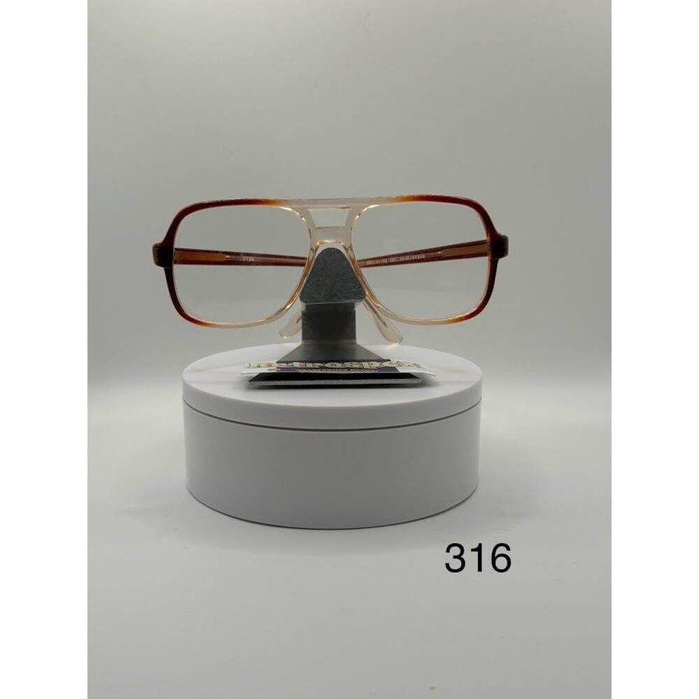 True Vintage Eyeglasses NOS Double Bar Style Brown Fade Frame